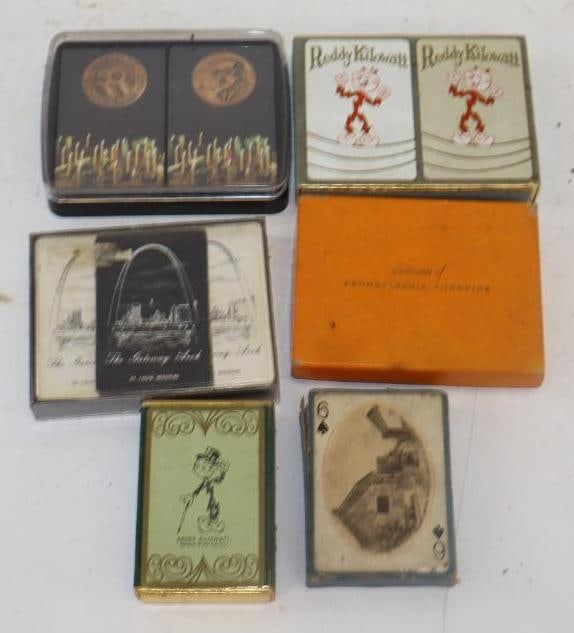 Group of 10 Advertising Decks of Playing Cards Reddy Kilowatt, Pennsylvania Turnpike, The Gateway (1 of 2)