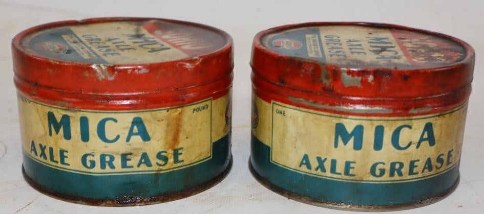 Group of 2 Sohio Mica Axel Grease 1lb Cans (1 of 2)