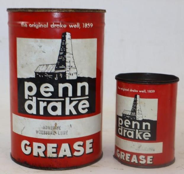 Group of 2 Penn Drake Grease Cans (1 of 2)