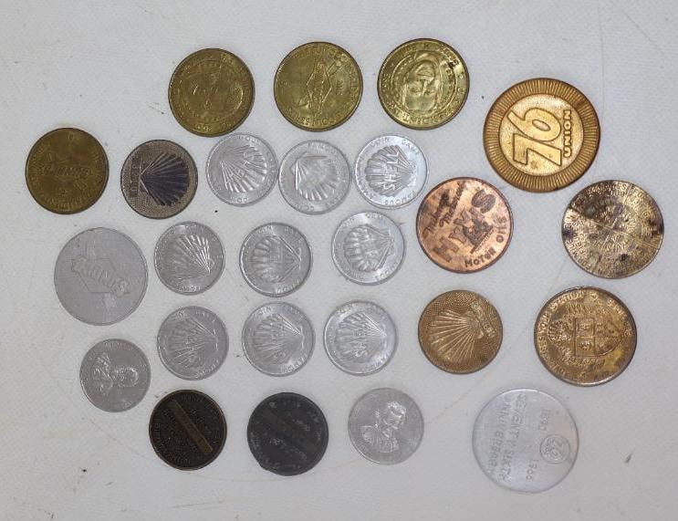 Group of 25 Shell, Sonoco and Union 76 Advertising Tokens (1 of 4)