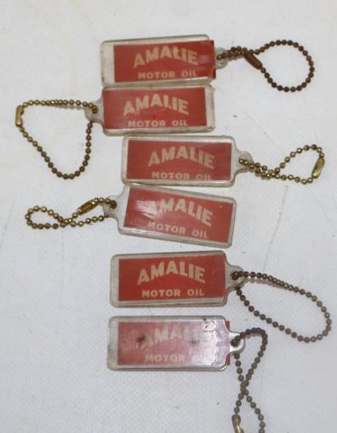 Group of 6 Amalie Motor Oil Advertising Key Chains (1 of 4)