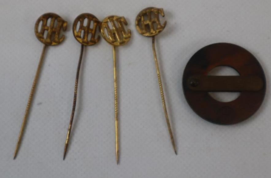 Group of 5 International Harvesters Of Chicago Stick Pins and Spark Plug Gapper (1 of 3)