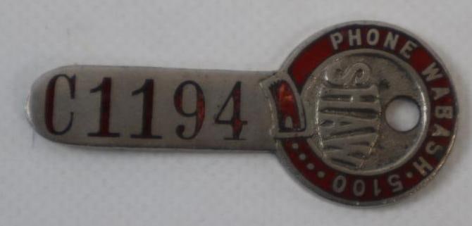 Shaw Livery Advertising Cloisonne Key Tag: 2.50" x 1"