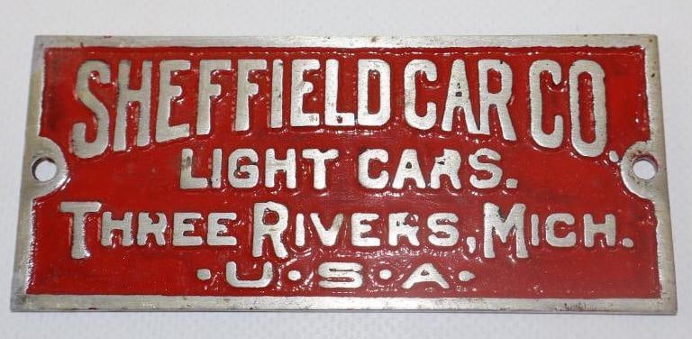 Embossed Sheffield Car Co. Name Plate Emblem (1 of 2)