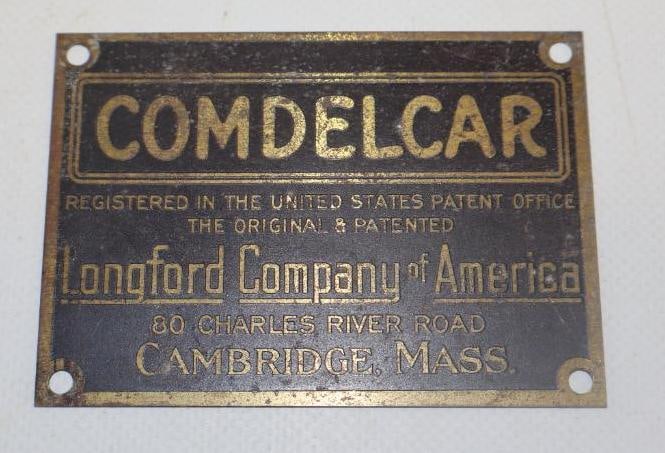 Brass Comdelcar Longford Company of American Name Plate Emblem (1 of 2)