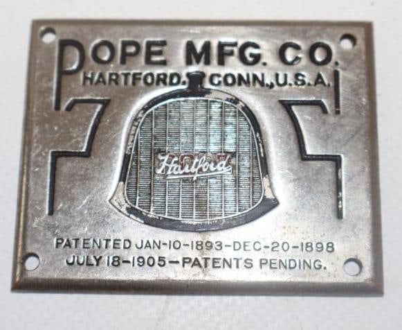 1911-1914 Pope-Hartford MFG. Co. Name Plate Emblem (1 of 2)