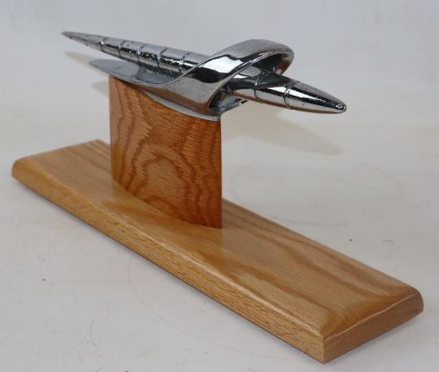 1957 Studebaker Hood Ornament Mounted On Custom Oak Base (1 of 4)