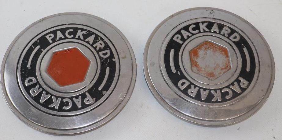Group of 2 Packard Wheel Cover Center Caps: 6.75" diameter each