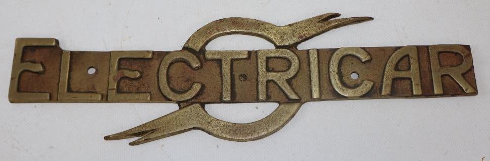 Brass Electricar Truck Name Plate Emblem Badge (1 of 2)