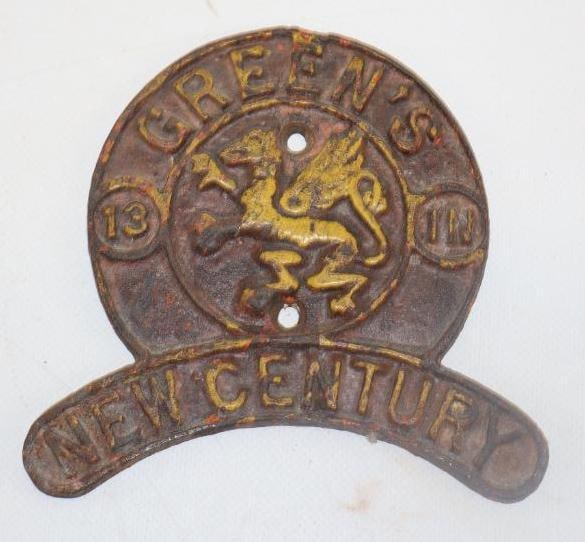 Green's New Century Name Plate Emblem Badge: 5.25" x 4.25"