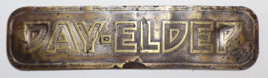 Brass Day-Elder Name Plate Emblem Badge: 4" x 1"