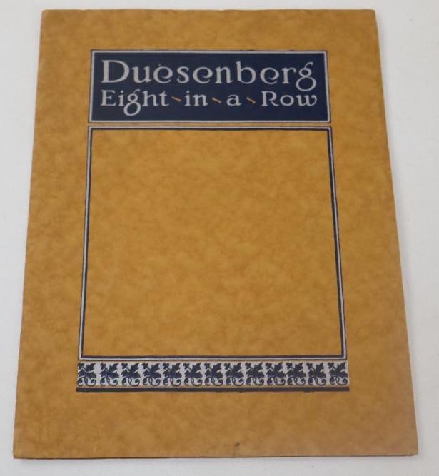 1920 Duesenberg Eight-In-A-Row Sales Brochure Pamphlet Book (1 of 2)
