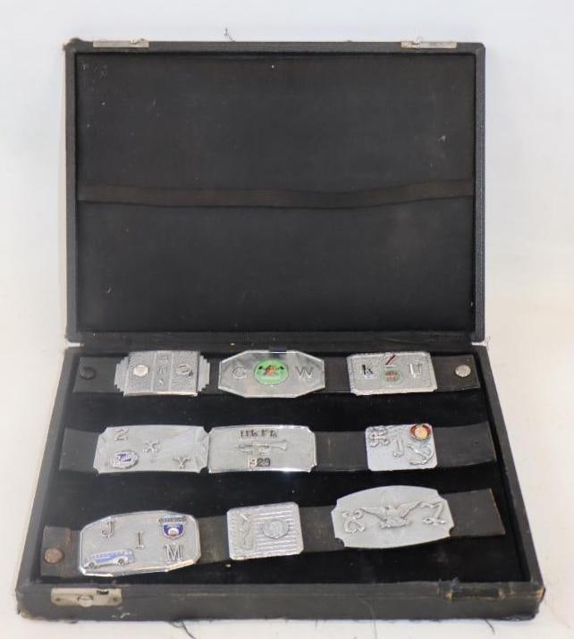 Early 1920's Cloisonne Belt Buckel Salesmen Sample Kit (1 of 4)