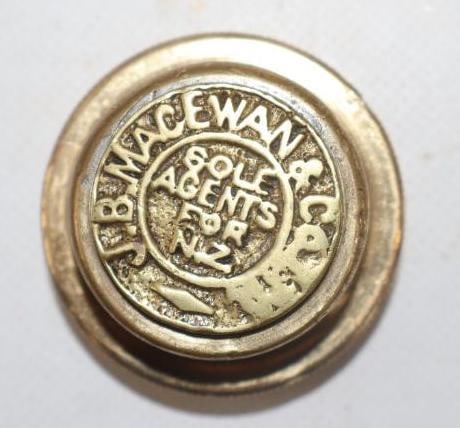 J.B. Maceman & Co Brass Motorcycle/Sidecar Threaded Hubcap (1 of 2)