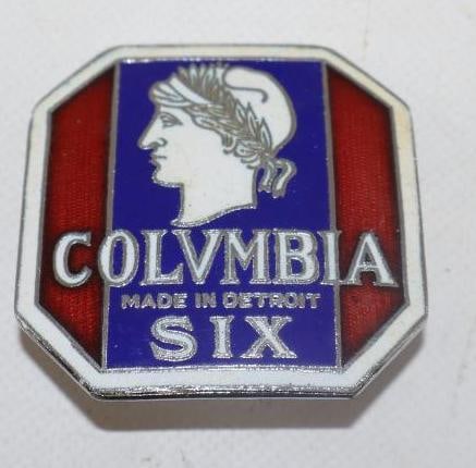 1918-24 Cloisonne Columbia Six Motor Car Co. Radiator Emblem Badge (1 of 2)