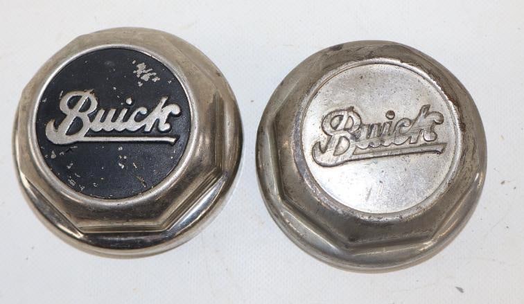 Group of 2 Buick Embossed Automobile Threaded Hubcaps (1 of 2)