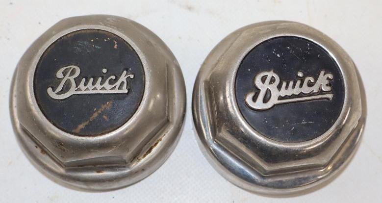 Group of 2 Buick Automobile Threaded Hubcaps (1 of 2)