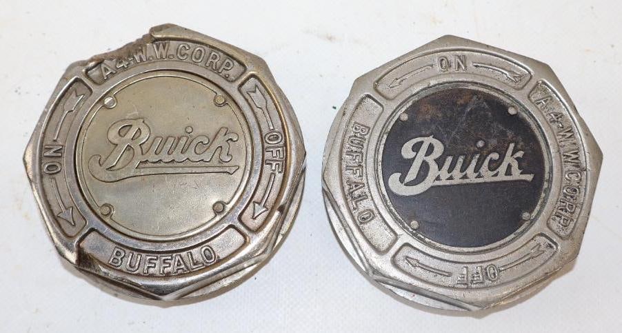 Group of 2 Buick Automobile Threaded Hubcaps (1 of 2)