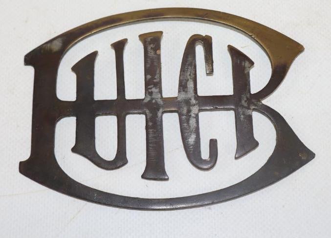 1911-15 Brass Buick Radiator Emblem Script: 4.75" x 4.50"