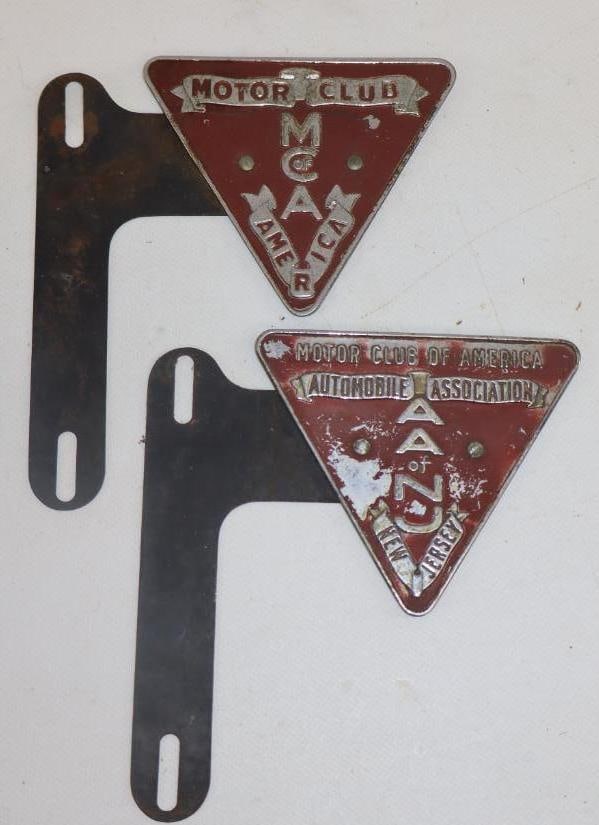 Group of 2 Motor Club of America And New Jersey License Plate Topper w/ Mounting Brackets (1 of 2)