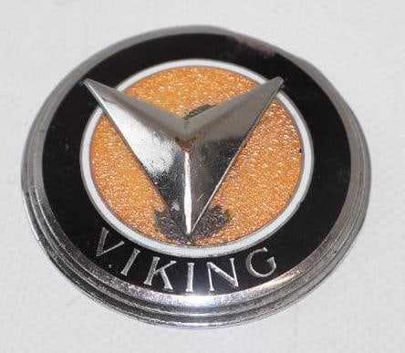 1929-30 Viking Olds Motor Works Radiator Emblem Badge: 2.25" diameter