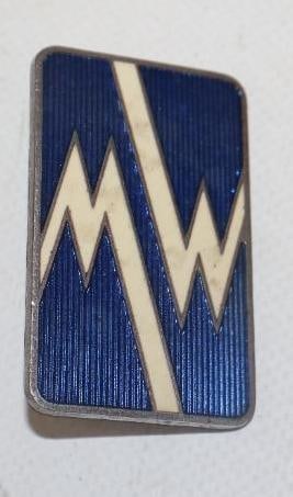 Cloisonne Montgomery Wards Appliance Emblem Badge: 2" x 1.75"