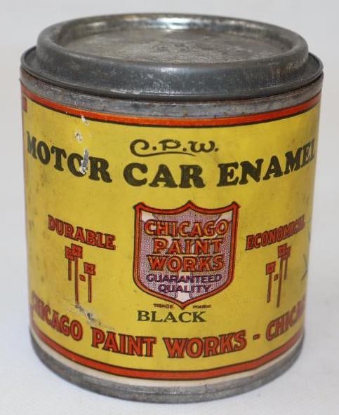 CHICAGO PAINT WORKS MOTOR CAR ENAMEL ONE PINT CAN. (1 of 2)