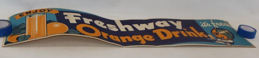 ENJOY FRESHWAY ORANGE DRINK CARD STOCK ADVERTISING POSTER. (1 of 6)