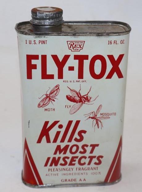 FLY TOX INSECT KILLER ONE PINT CAN WITH BUG GRAPHICS. (1 of 2)