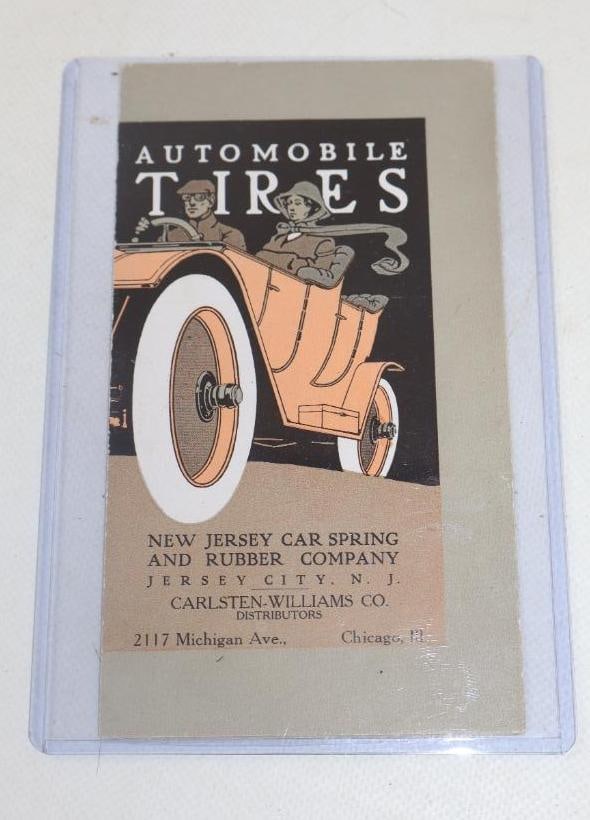 NEW JERSEY CAR SPRING & RUBBER CO. AUTOMOBILE TIRES TRIFOLD GRAPHIC BROCHURE. (1 of 2)