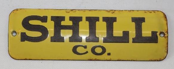 SHILL COMPANY WICKER ROLLING CHAIRS PORCELAIN SIGN. (1 of 2)