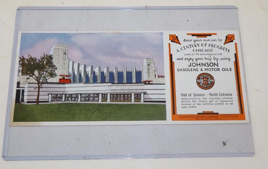 JOHNSON GASOLINE & MOTOR OILS WORLDS FAIR ADVERTISING INK BLOTTER (1 of 2)