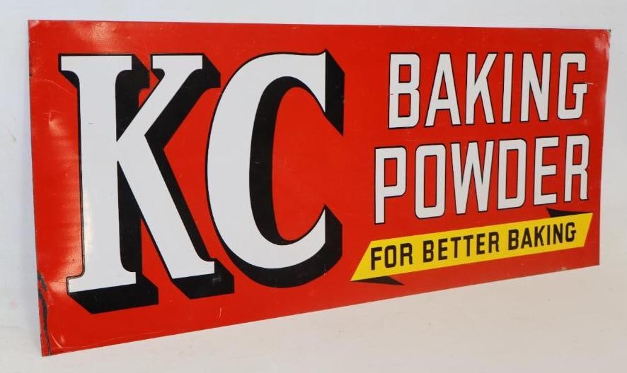 KC BAKING POWDER FOR BETTER BAKING N.O.S. TIN SIGN. (1 of 4)