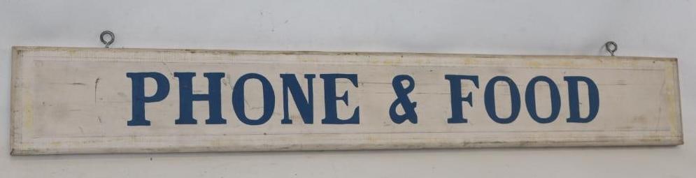 PHONE & FOOD HAND PAINTED WOOD SIGN. (1 of 4)