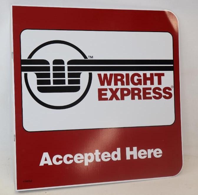 Wright Express Accepted Here Metal Flange Sign: 18" x 18"