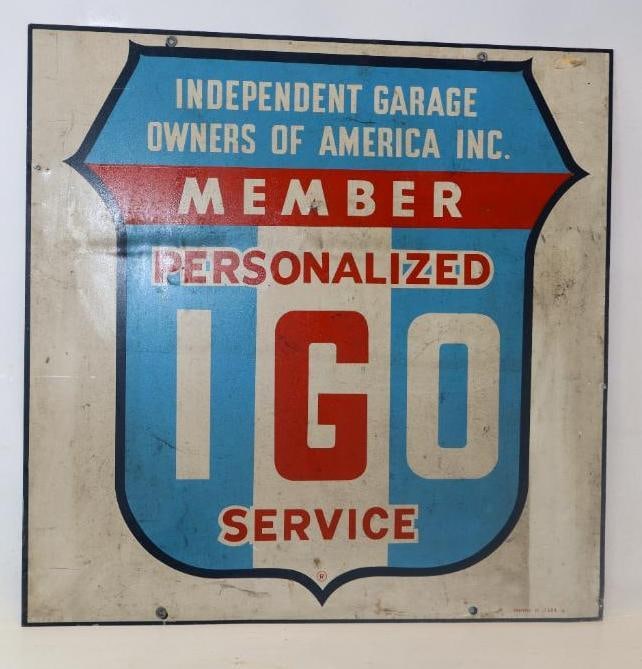 IGO Service Independent Garage Owners of America Inc Double Sided Metal Advertising Sign (1 of 6)