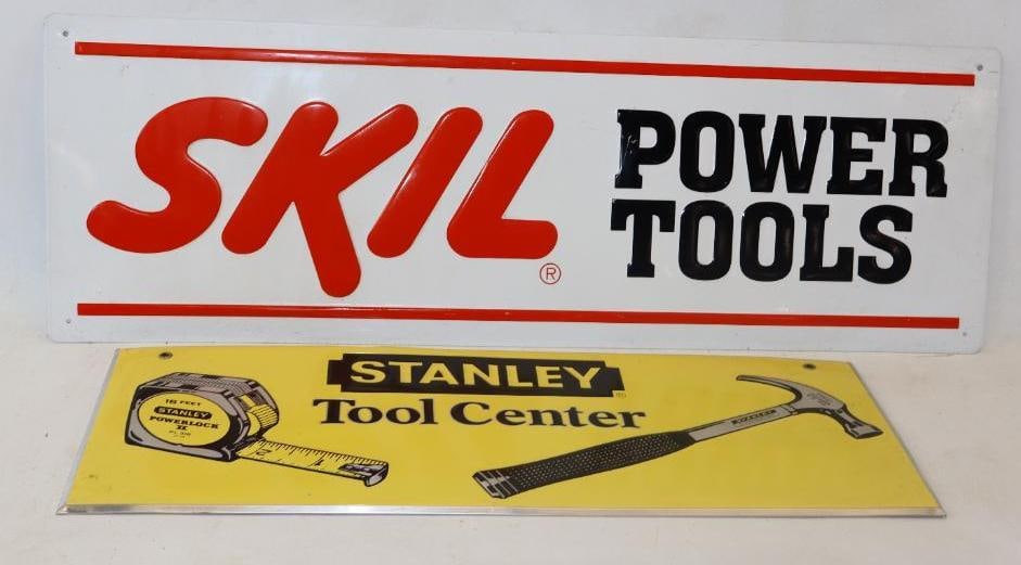 Group of 2 Skil Power Tools and Stanley Tool Center Single Sided Advertising Signs (1 of 6)