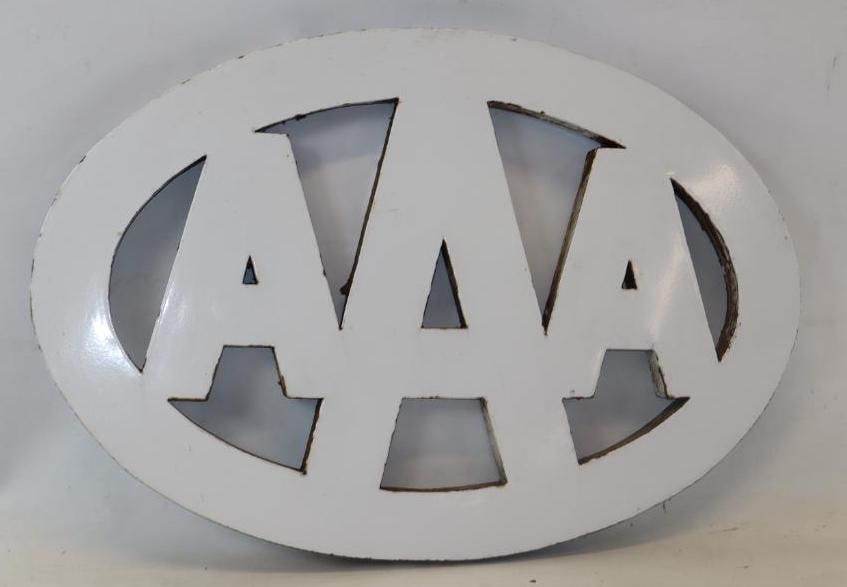 Porcelain AAA Advertising Cutout Sign (1 of 5)