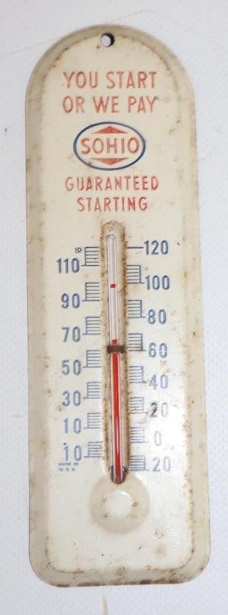 Sohio You Start or We Pay Advertising Thermometer: 6.5" x 2"