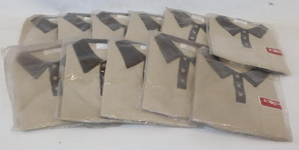 Group of 11 Exxon Gasoline Gas Station Attendant Polo Shirts: 13" x 9.50" each all sized medium