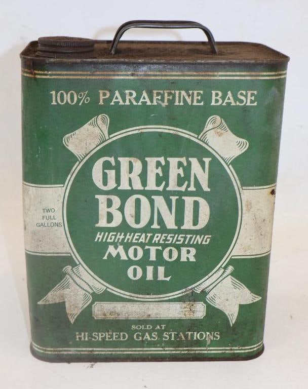 Hi-Speed Gas Station Green Bond 2 Gallon Oil Can: 256 oz