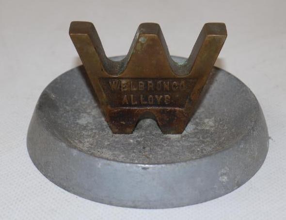 Bronze And Aluminum Welbronco And Silvertone Advertising Ash Tray: 4" diameter