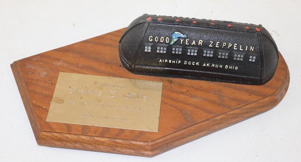 Goodyear Zeppelin Airship Commander 43 Years Service Achievement Plaque (1 of 5)