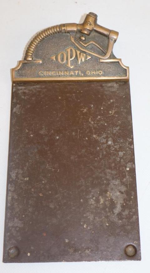 Brass OPW Gas Pump Nozzle  Advertising Clip Board (1 of 2)