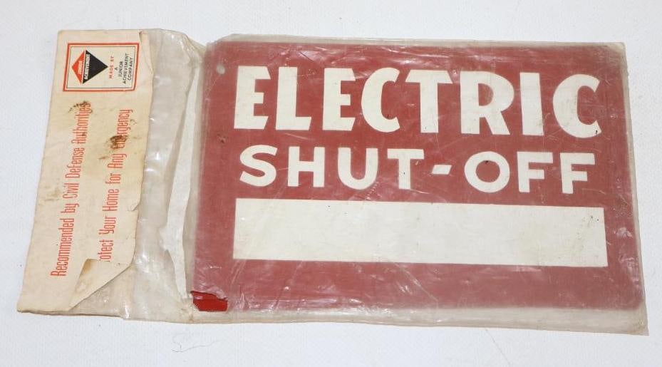 Group of 2 Electric Shut-Off  Warning Advertising  Sign In Original Packaging (1 of 2)