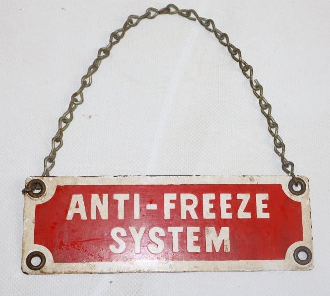 Anti-Freeze System Porcelain Warning Sign (1 of 2)