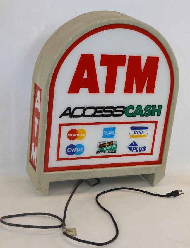 Plastic ATM Light Up Topper Display Sign: 22" x 27" x 6.50" lights up