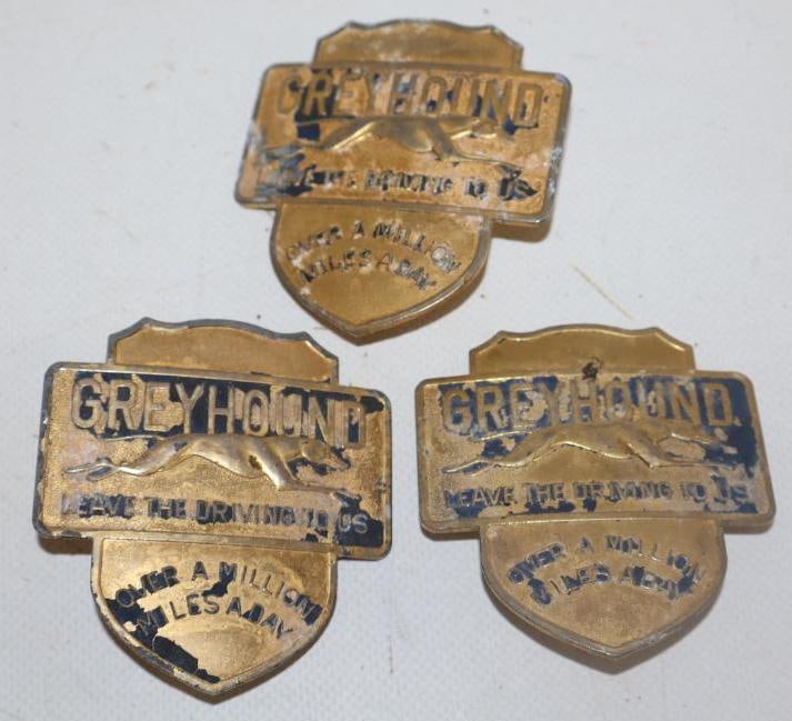 Group of 3 Greyhound Bus Drivers Hat Badges (1 of 2)