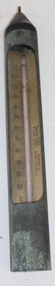 Socony Vacuum Oil Company Advertising Thermometer: 14.50" x 1.75"