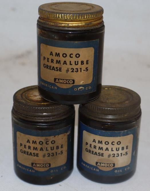 Group of 3 Amoco Perma lube Grease Sample Jars (1 of 2)